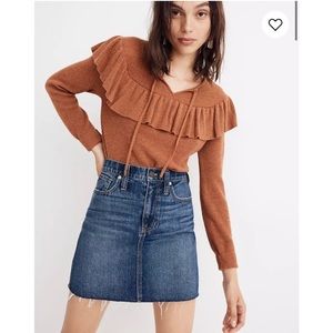 Rigid Denim Straight Mini Skirt: Reworked Edition